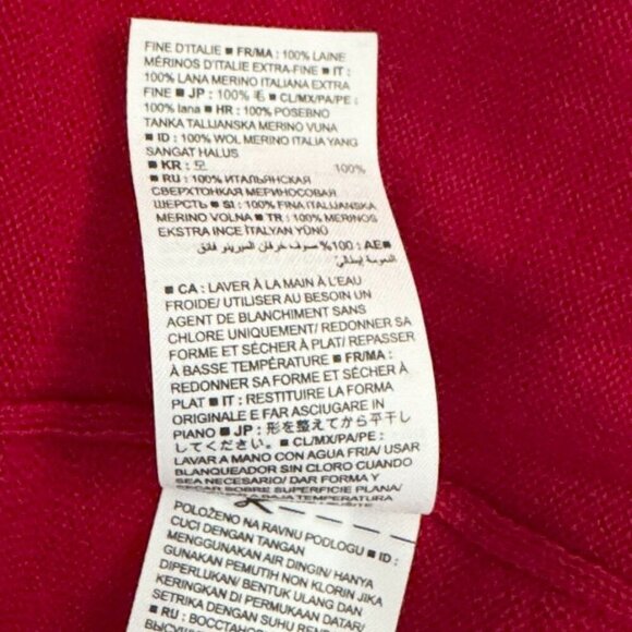 Banana Republic Mens Italian Merino Wool Sweater‎ Size L V Neck Baruffa Yarn Red - Picture 7 of 7